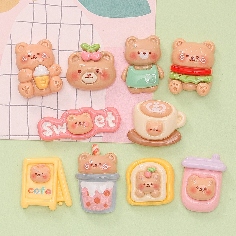 Charm  slime/ Dụng Cụ Charm Trang Trí  Hình Chú Gấu Dễ Thương - Giá 1 charm