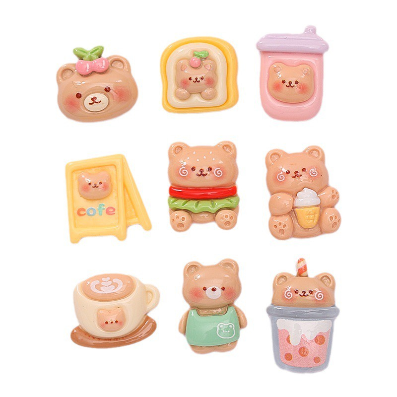 Charm  slime/ Dụng Cụ Charm Trang Trí  Hình Chú Gấu Dễ Thương - Giá 1 charm