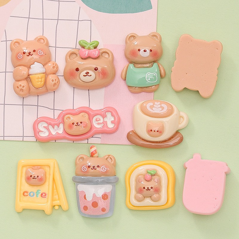 Charm  slime/ Dụng Cụ Charm Trang Trí  Hình Chú Gấu Dễ Thương - Giá 1 charm