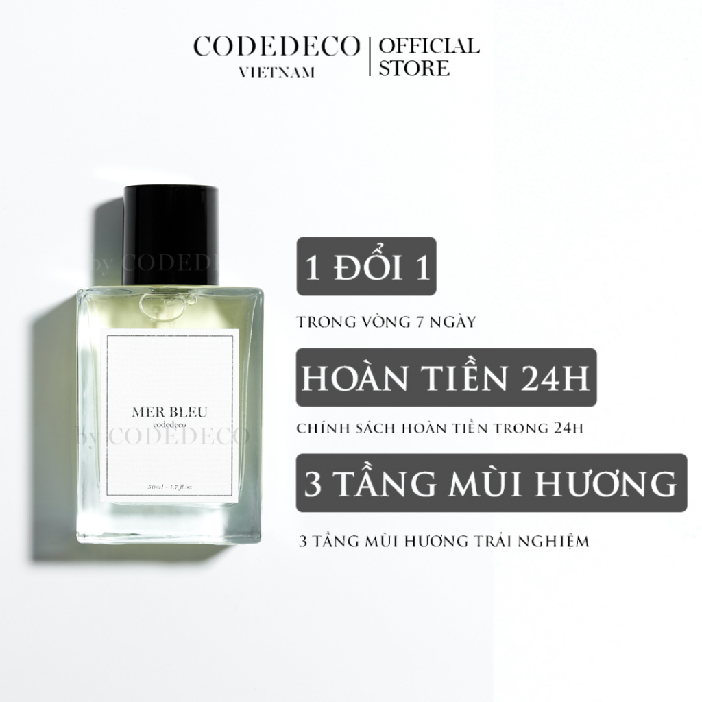 Tinh dầu nước hoa CODEDECO Mer Bleue Phóng khoáng, Nam tính - 50ml