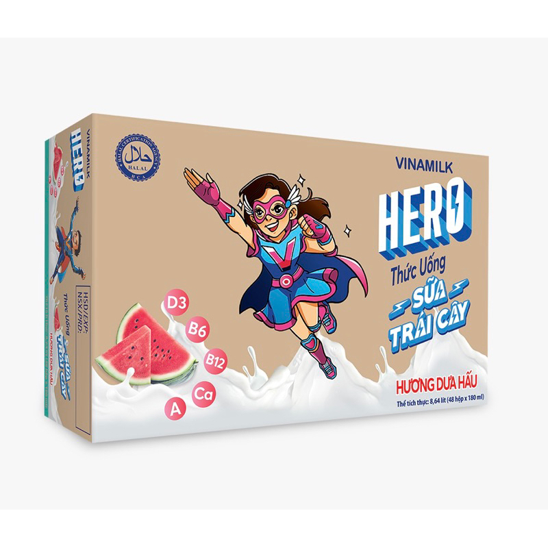 Thùng 48 hộp sữa trái cây HERO 180ml