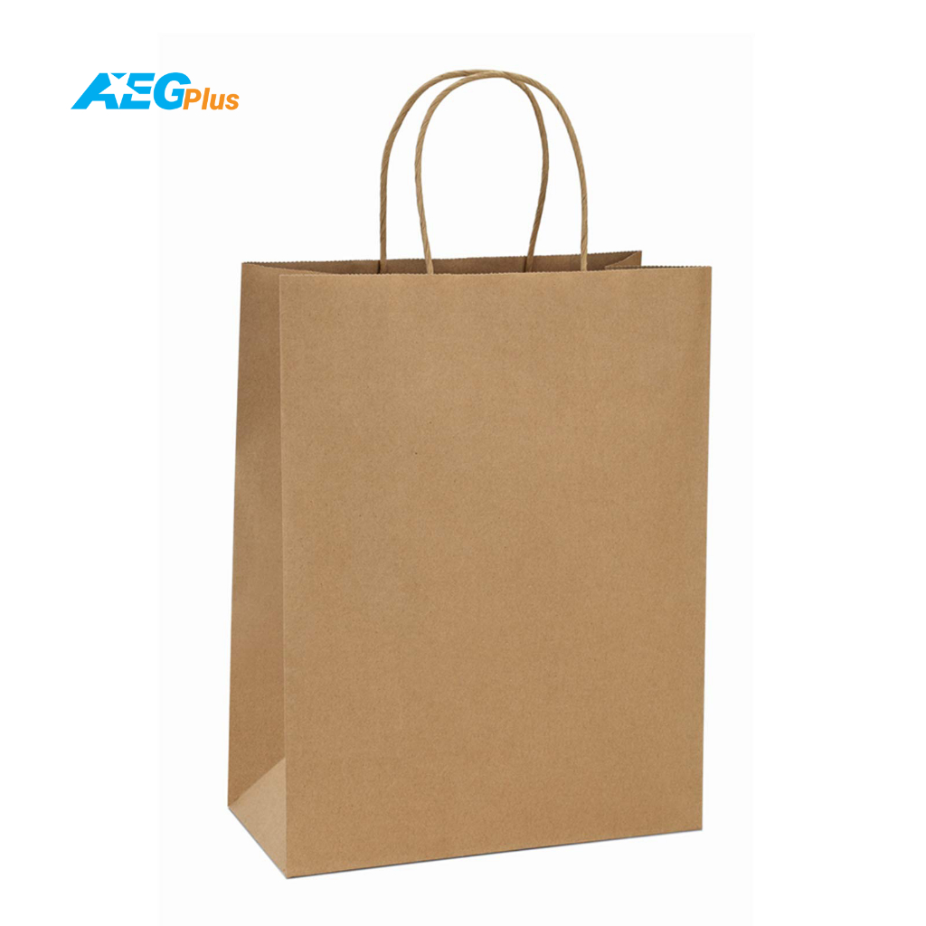 Túi giấy Kraft trơn siêu bền, dày dùng đựng quà tặng, sách, thực phẩm màu nâu, trắng, nhiều kích thước