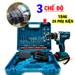 Combo Máy Khoan Pin Makita 10 ly tặng kèm 24 món phụ kiện