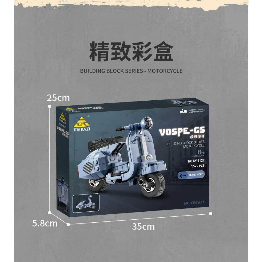 Bộ Đồ Chơi Lắp Ráp Mô Hình Xe Máy Vespa Vospe GS KAZI 6122 - XINZ.vn
