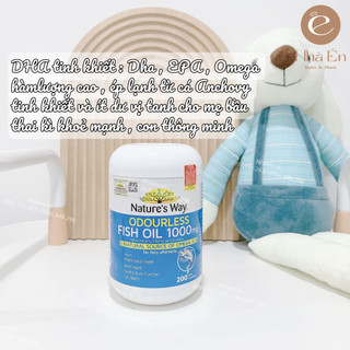 Viên uống dầu cá nature’s way odourless fish oil tăng cường sức khoẻ tự nhiên không mùi 1000mg