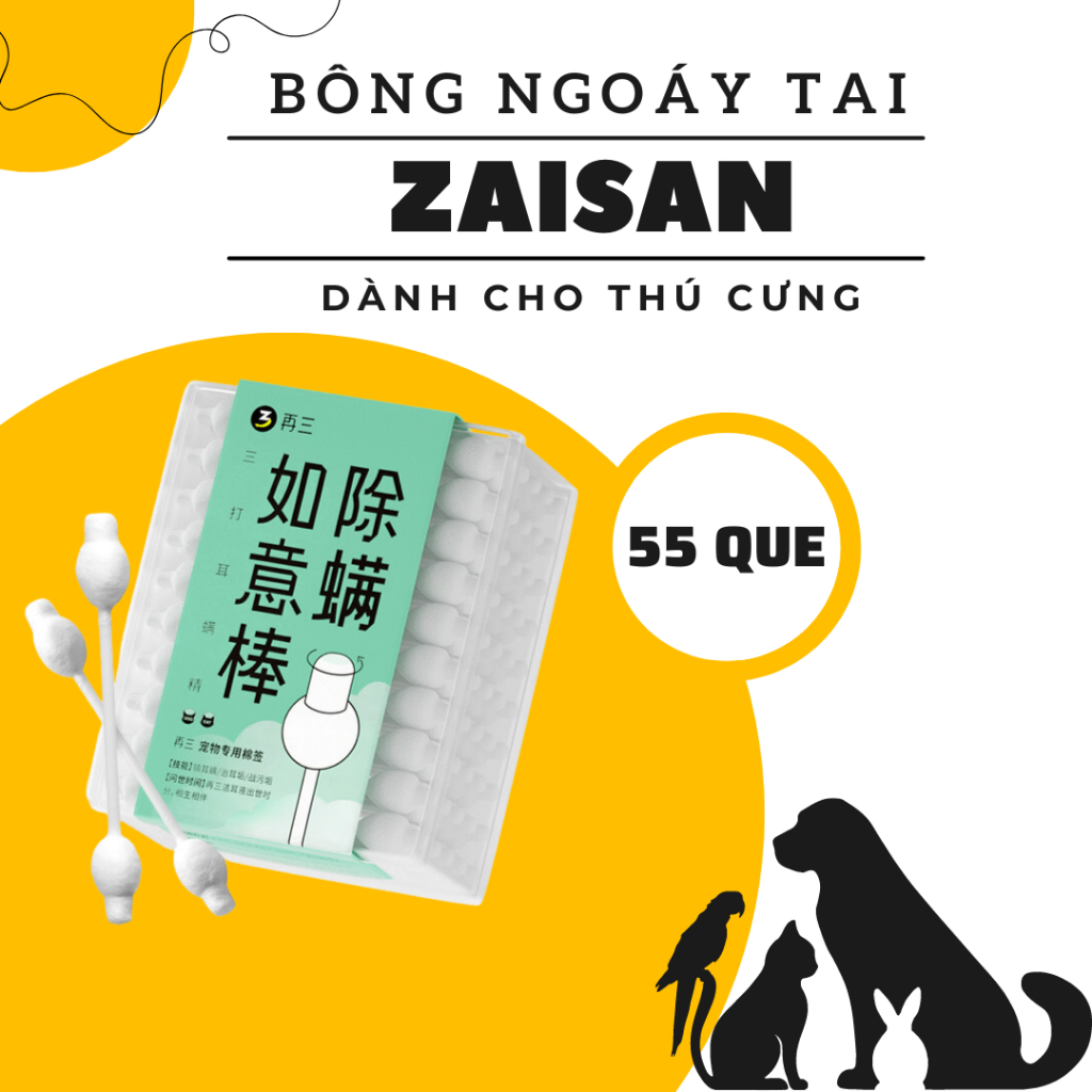Bông vệ sinh tai chó mèo Zaisan
