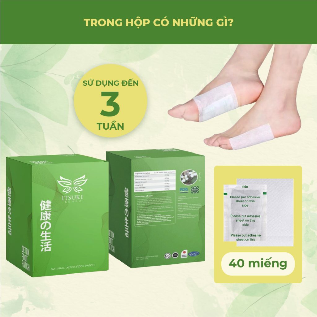 [Mua 1 tặng 1] Chính hãng 100% - Miếng dán thải độc chân Itsuki Kenko - 80 miếng/2 hộp
