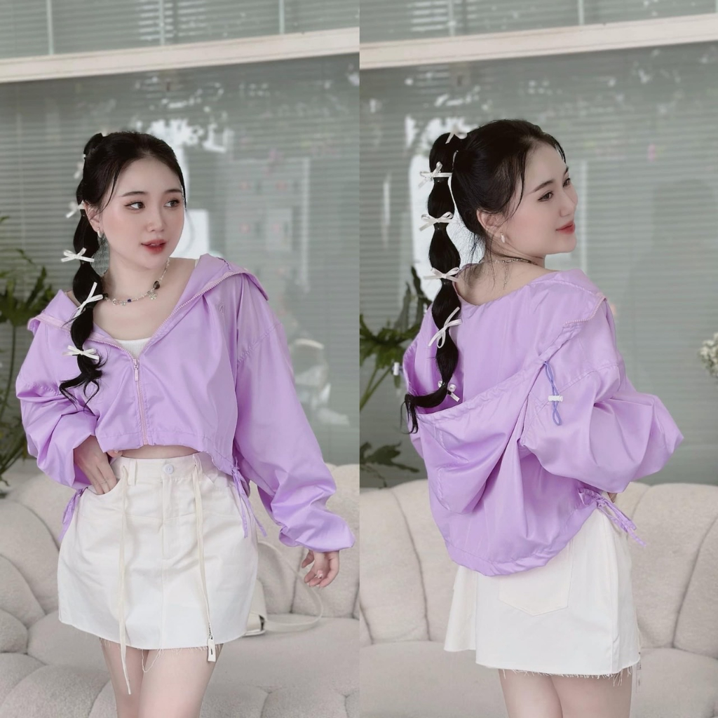 ĐẦM SET ÁO KHOÁC CROPTOP LỬNG TRƠN TÍM MÔN PASTEL+ CHÂN VÁY NGẮN LƯNG CAO SUÔNG + ÁO 2 DÂY CƠ BẢN ĐI TIỆC DẠO PHỐ CHƠI