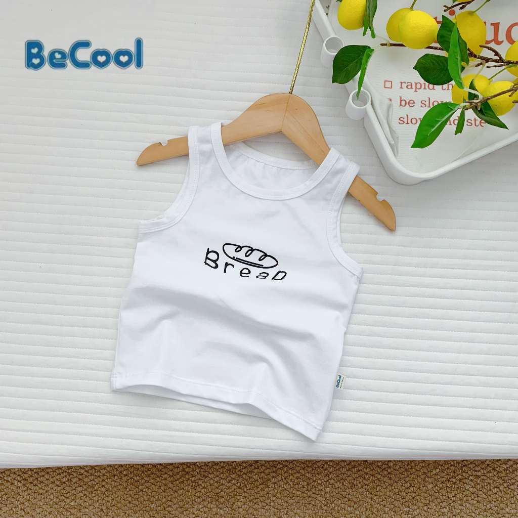 Áo Sát Nách In Hình Gấu Xịn MiNKYSOON, Áo Sát Nách Chất Cotton Cao Cấp Cho Bé Từ 7-27kg