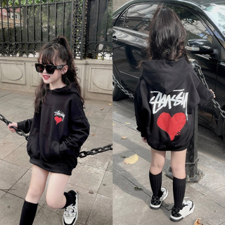 Áo nỉ hoodie cho bé hình tussy trái tim,áo nỉ mũ có túi trẻ em,TP KIDS,