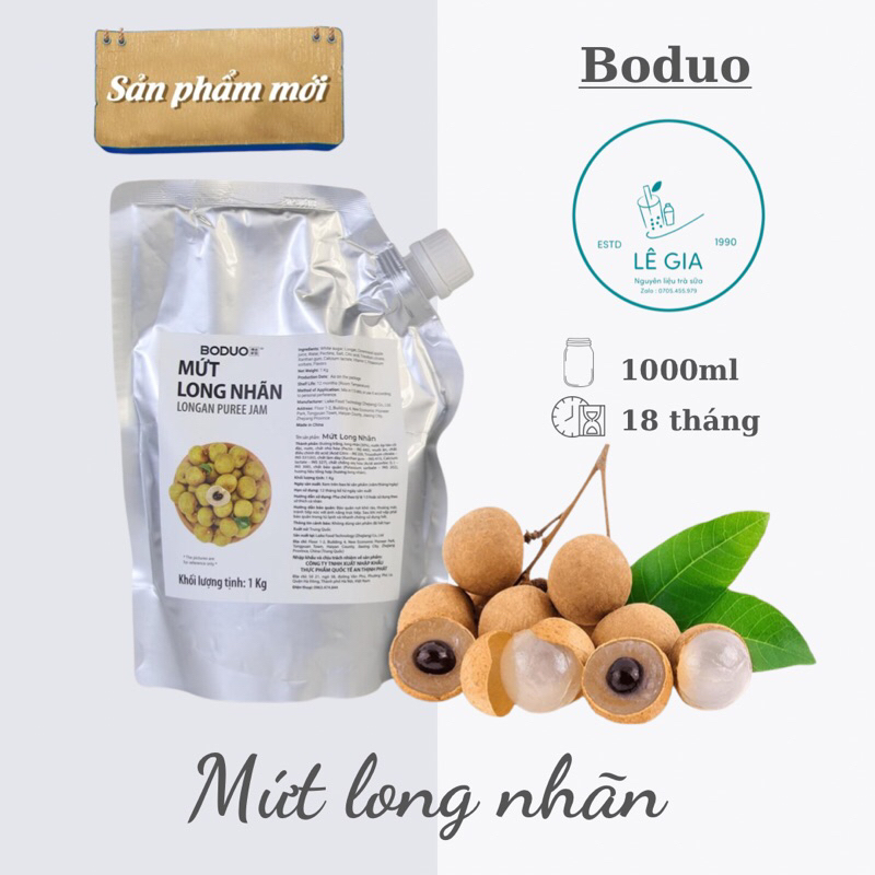 Mứt long nhãn Boduo túi 1kg