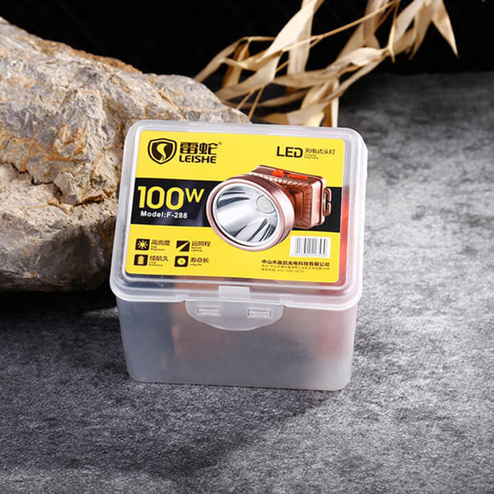 Đèn pin đội đầu KAW 100W Leishe F288C - siêu sáng chiếu xa 300m, pin trâu 3600mAh.