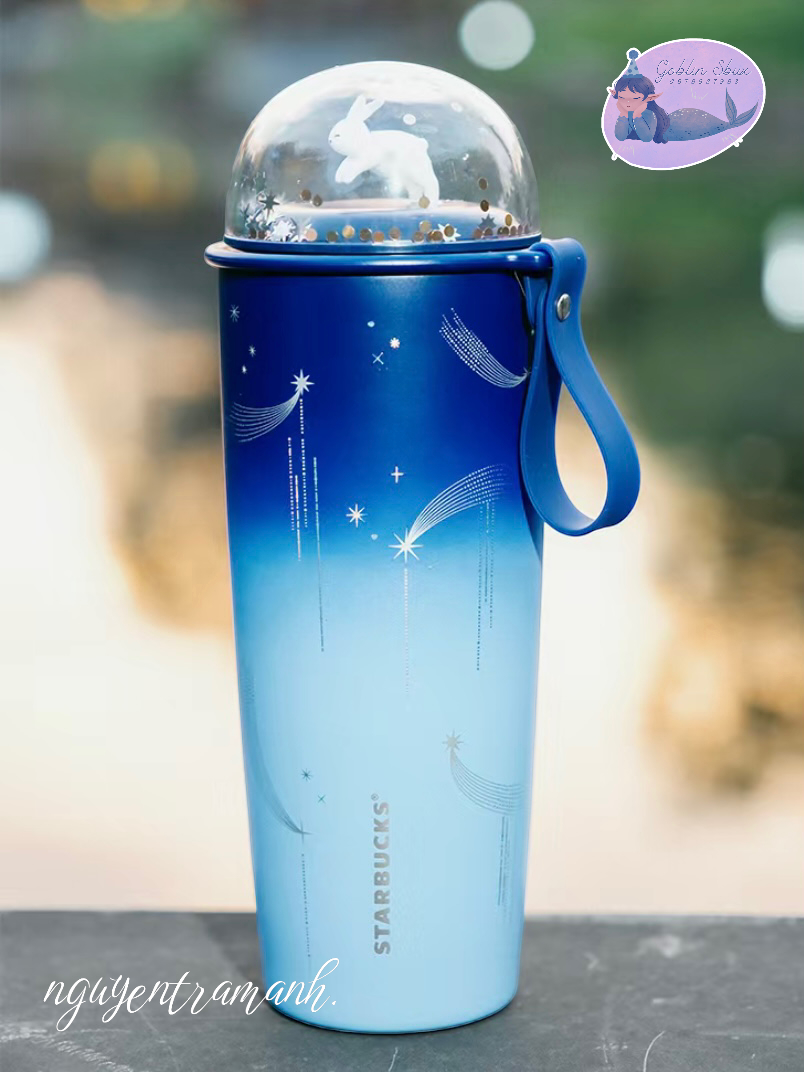 [Authentic] STARBUCKS BÌNH TUMBLER 20OZ (591ML) SS GRADIENT BLUE METEOR W/ DOME