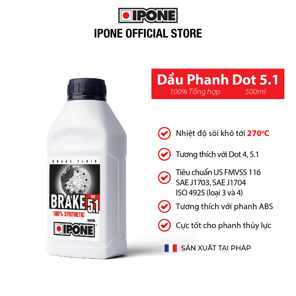 Dầu thắng tổng hợp Ipone Brake Dot 5.1 (500ml)