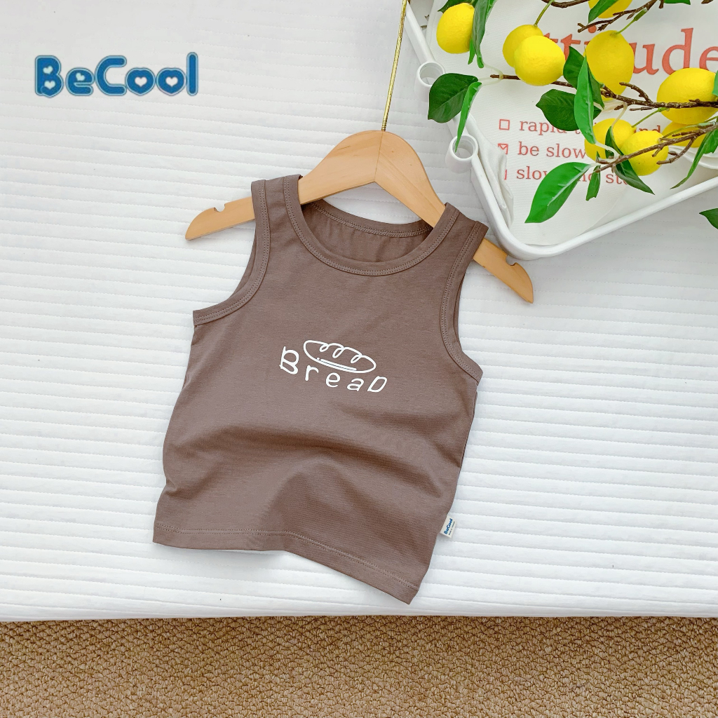Áo Sát Nách In Hình Gấu Xịn MiNKYSOON, Áo Sát Nách Chất Cotton Cao Cấp Cho Bé Từ 7-27kg