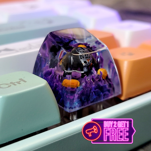 Halloween keycap, nút bàn phím cơ nhân vật sát thủ trong phim thứ 6 ngày 13 , keycap artisan , resin keycap