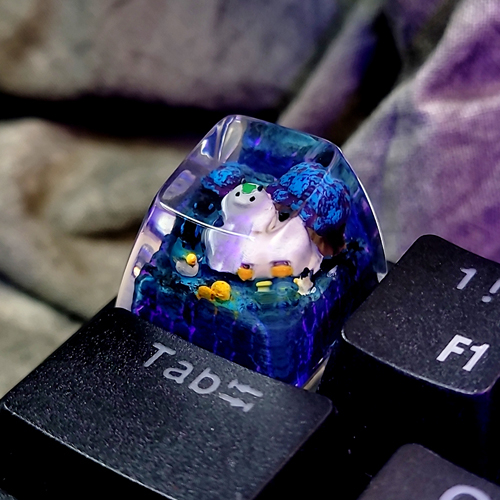 Totoro keycap halloween , nút bàn phím cơ totoro chủ đề halloween , totoro keycap , artisan keycap
