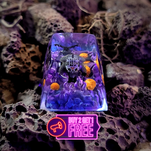 Halloween keycap, nút bàn phím cơ nhân vật sát thủ trong phim thứ 6 ngày 13 , keycap artisan , resin keycap