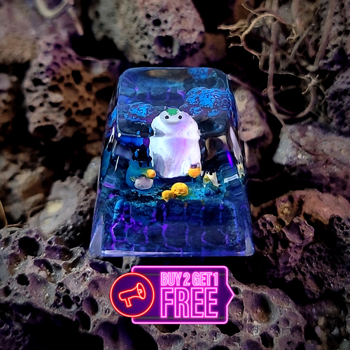 Totoro keycap halloween , nút bàn phím cơ totoro chủ đề halloween , totoro keycap , artisan keycap