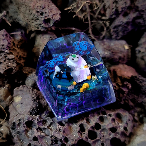 Totoro keycap halloween , nút bàn phím cơ totoro chủ đề halloween , totoro keycap , artisan keycap