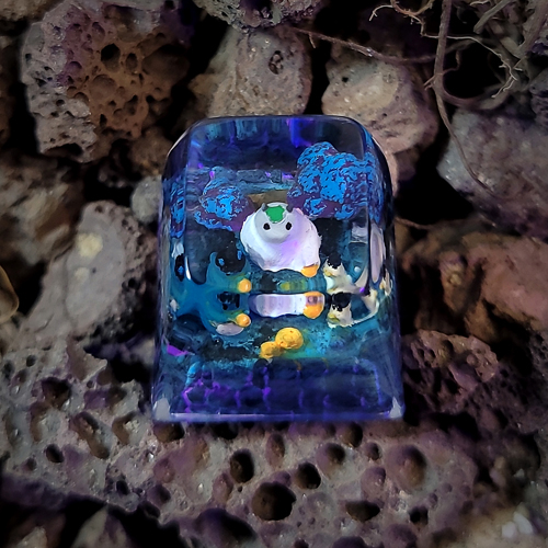 Totoro keycap halloween , nút bàn phím cơ totoro chủ đề halloween , totoro keycap , artisan keycap