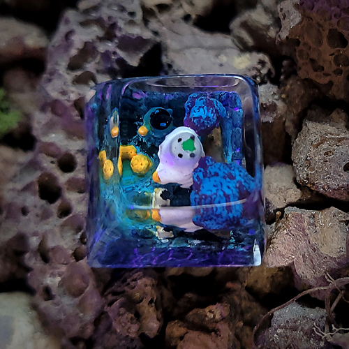 Totoro keycap halloween , nút bàn phím cơ totoro chủ đề halloween , totoro keycap , artisan keycap