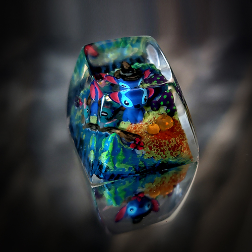 Stich halloween keycap , nút bàn phím cơ stich chủ đề halloween , artisan keycap
