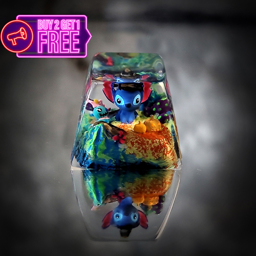 Stich halloween keycap , nút bàn phím cơ stich chủ đề halloween , artisan keycap