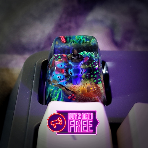 Stich halloween keycap , nút bàn phím cơ stich chủ đề halloween , artisan keycap