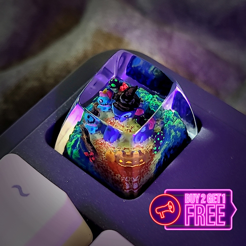 Stich halloween keycap , nút bàn phím cơ stich chủ đề halloween , artisan keycap