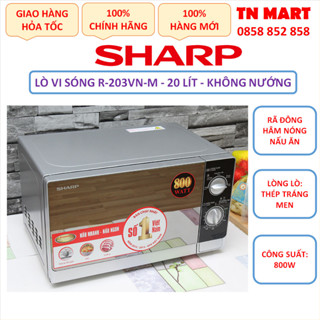 Lò vi sóng Sharp R-203VN-M 20 lít, không nướng, mặt gương siêu đẹp, chính hãng, bảo hành 12 tháng