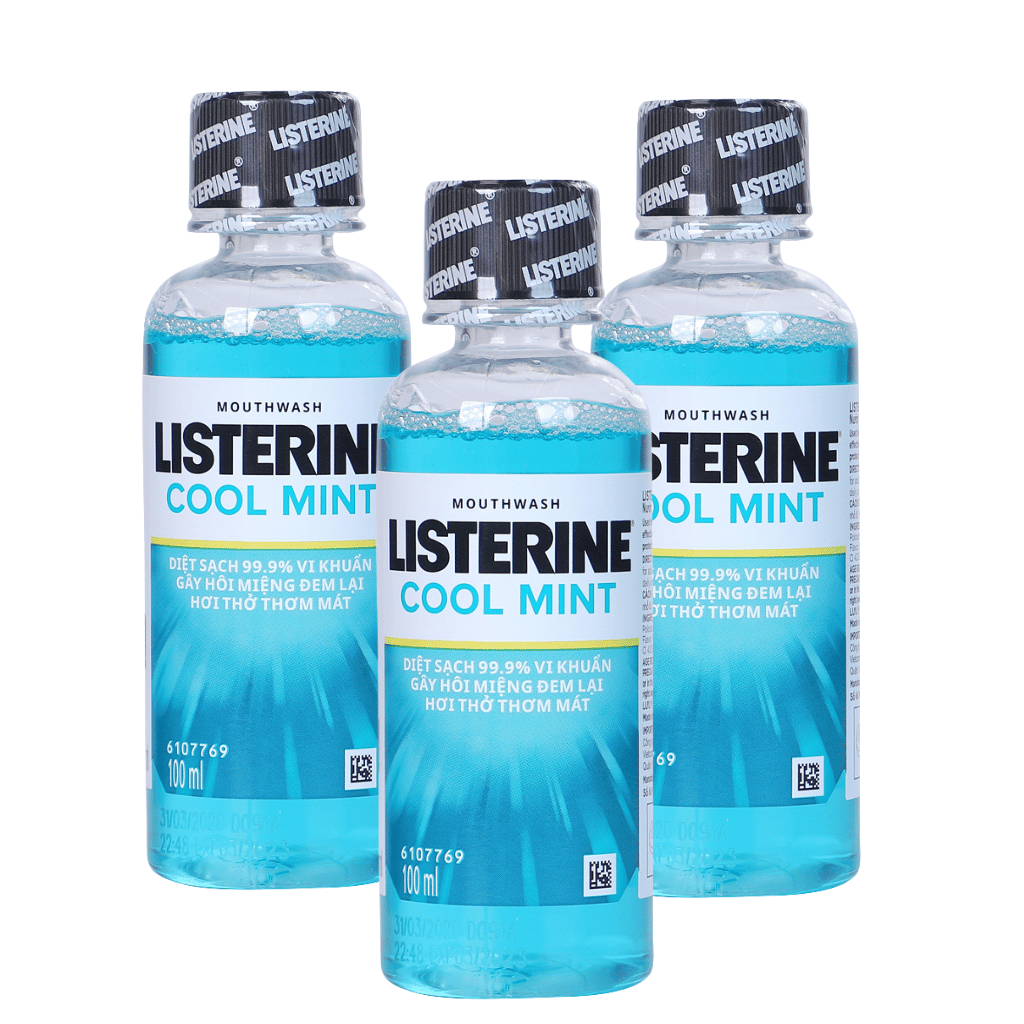 COMBO 3 CHAI NƯỚC SÚC MIỆNG LISTERINE 100ML GIÚP LÀM TRẮNG RĂNG