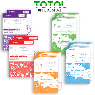 (Combo 2 túi) Giấy kiểm tra Total cấp 1, cấp 2 các loại