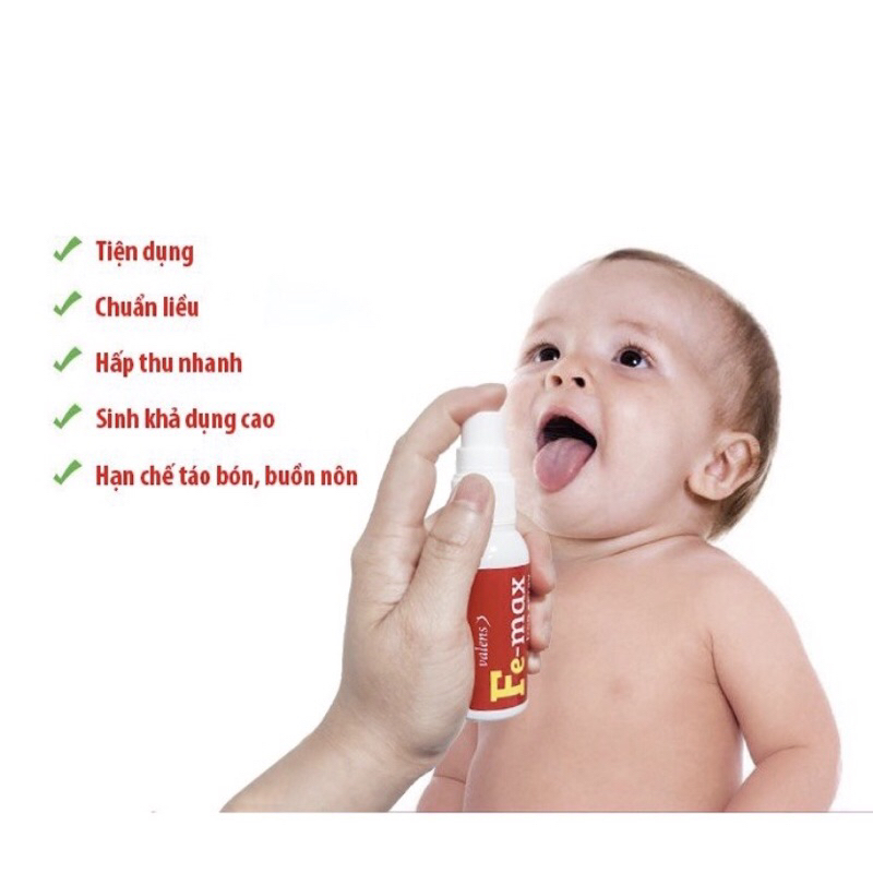 Sắt xịt Fe-Max Iron Spray phòng ngừa thiếu máu do thiếu sắt