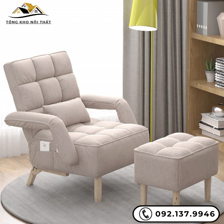 Ghế sofa thư giãn gấp gọn, ghế decor phòng, ghế nằm thư giãn đa năng đọc sách gia đình chịu tải 300kg mẫu mới