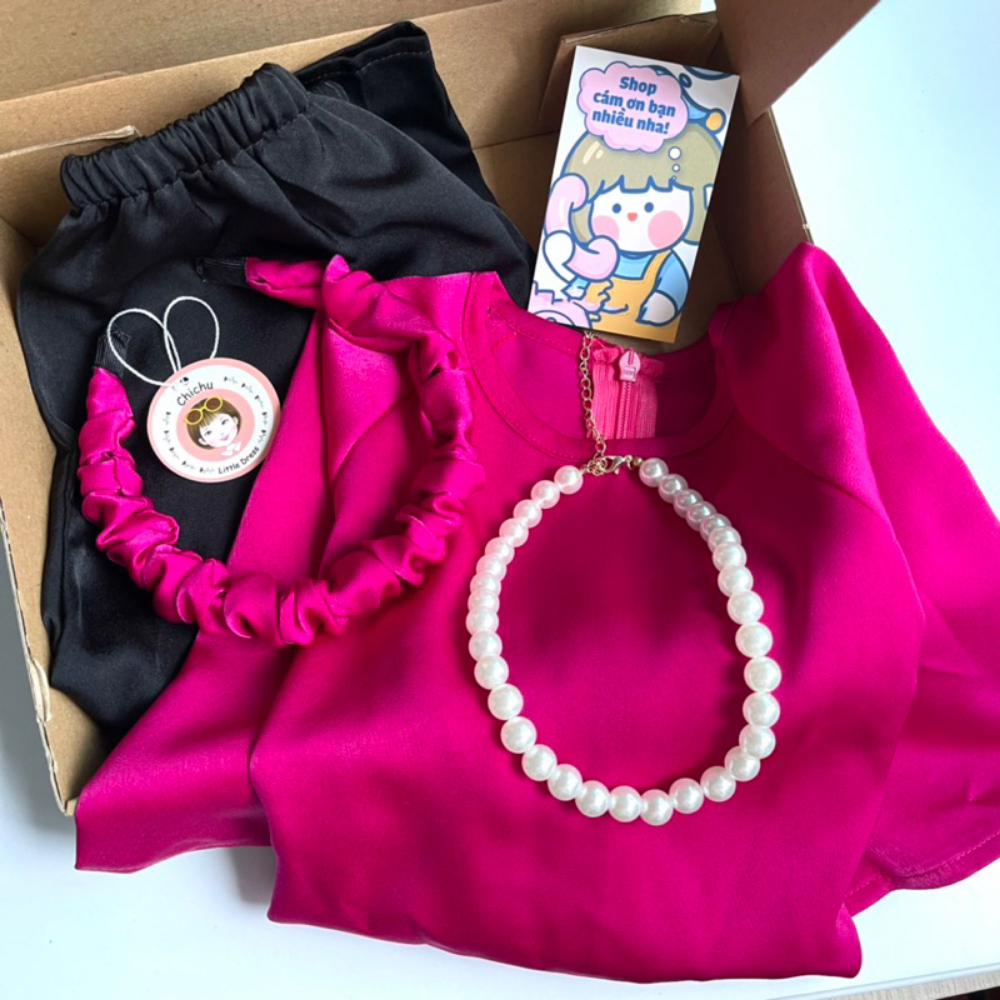 Áo Dài Mẹ và Bé Chất Liệu Lụa Hồng Sen Cao Cấp, Áo Dài Cách Tân Cho Bé Gái Tặng Kèm Bờm Cho Bé Mặc Tết, Trung Thu