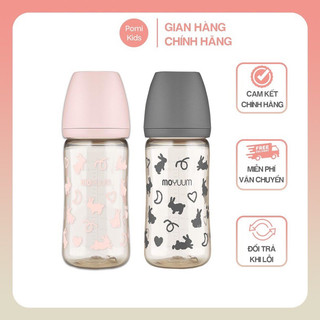 Bình sữa Moyuum Thỏ Xám, Thỏ Hồng 170ml/270ml Hàn Quốc chính hãng