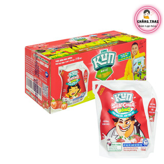 Thùng 24 túi sữa chua uống hương dâu lif kun 110ml