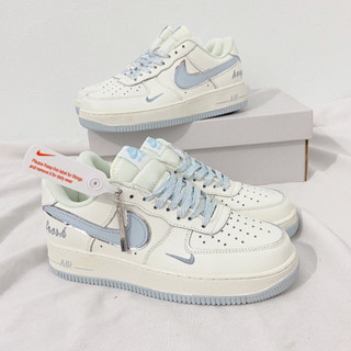 Giày thể thao sneakers nam nữ AF.1 low bye you custom smoke keep fresh blue trắng xanh thời trang big size tich chu shop