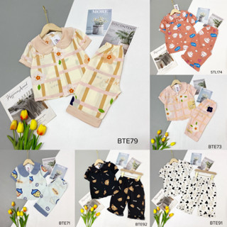 Bộ ngủ quần ngố cho bé dáng pijama cổ sen, chất lụa mango mềm mát - Myna Pyjamas