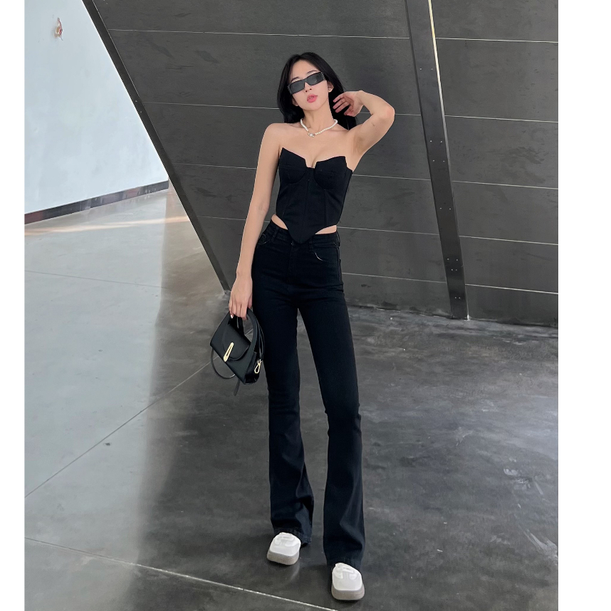 Quần jean nữ ống loe lưng cao dáng ôm skinny - 247store.vn - Jeanloe97_P2K4