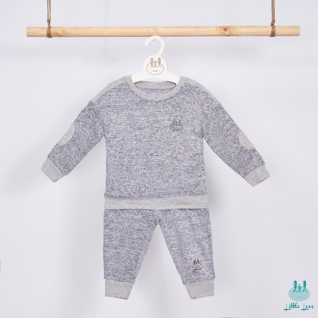 Bộ quần áo len dài tay bé trai và gái, có đáp đệm khuỷu tay LiL Little Love - LDT129