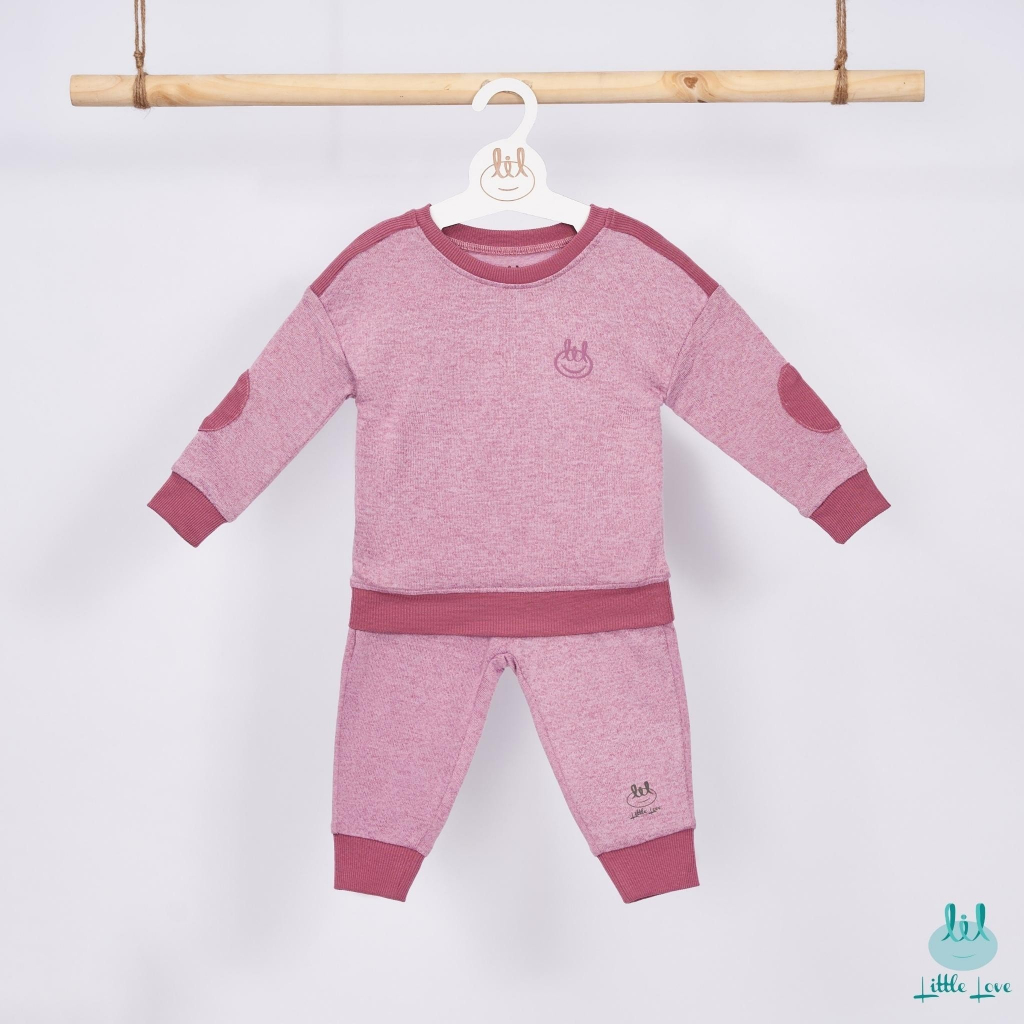 Bộ quần áo len dài tay bé trai và gái, có đáp đệm khuỷu tay LiL Little Love - LDT129