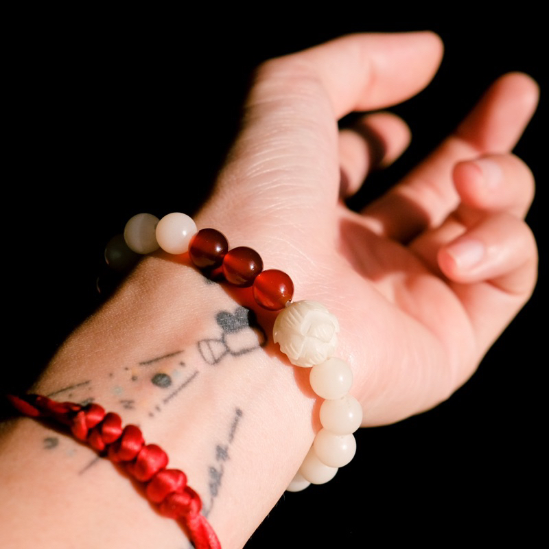 Vòng tay hạt Bồ Đề Lá Bối mix Đá năng lượng nhẹ nhàng - Bình An - phong thuỷ