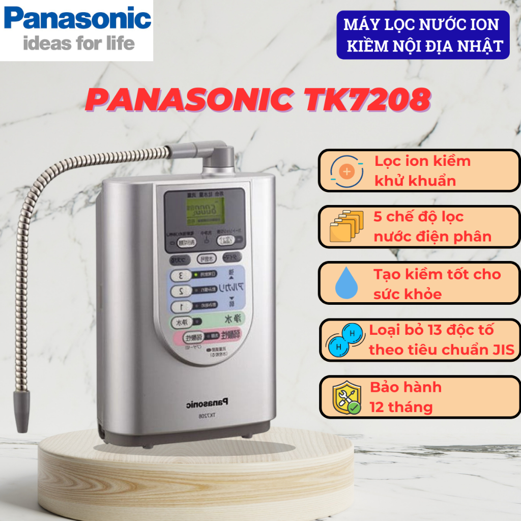 Máy lọc nước ion kiềm Panasonic TK7020 máy lọc nước tạo kiềm nội địa nhật tạo ra 7 loại nước tốt cho sức khỏe