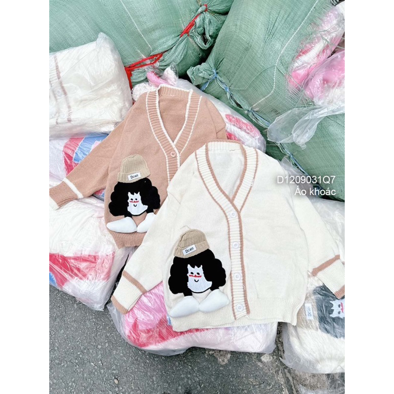 Áo khoác len viền tay dài phối hình nổi hàng nhập chuẩn! transstore