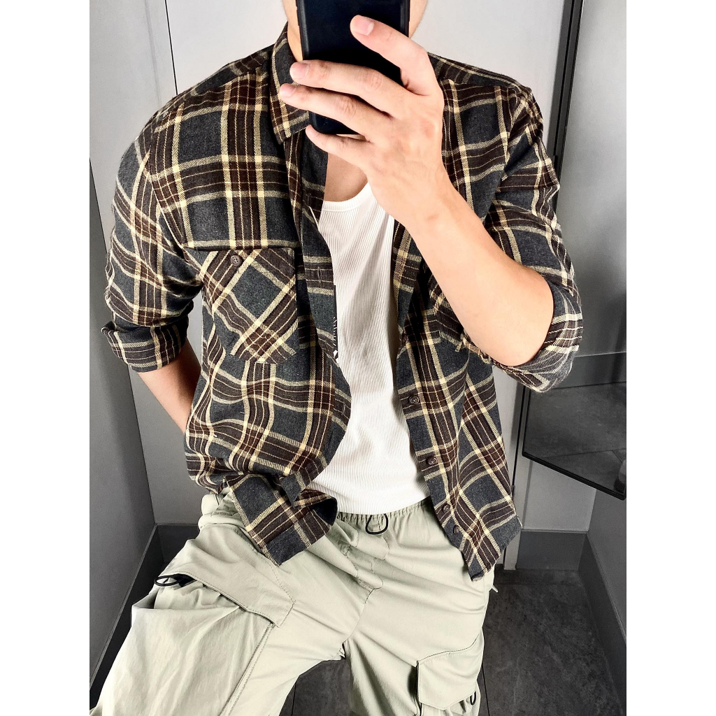 Sơ Mi Dạ Họa Tiết Kẻ