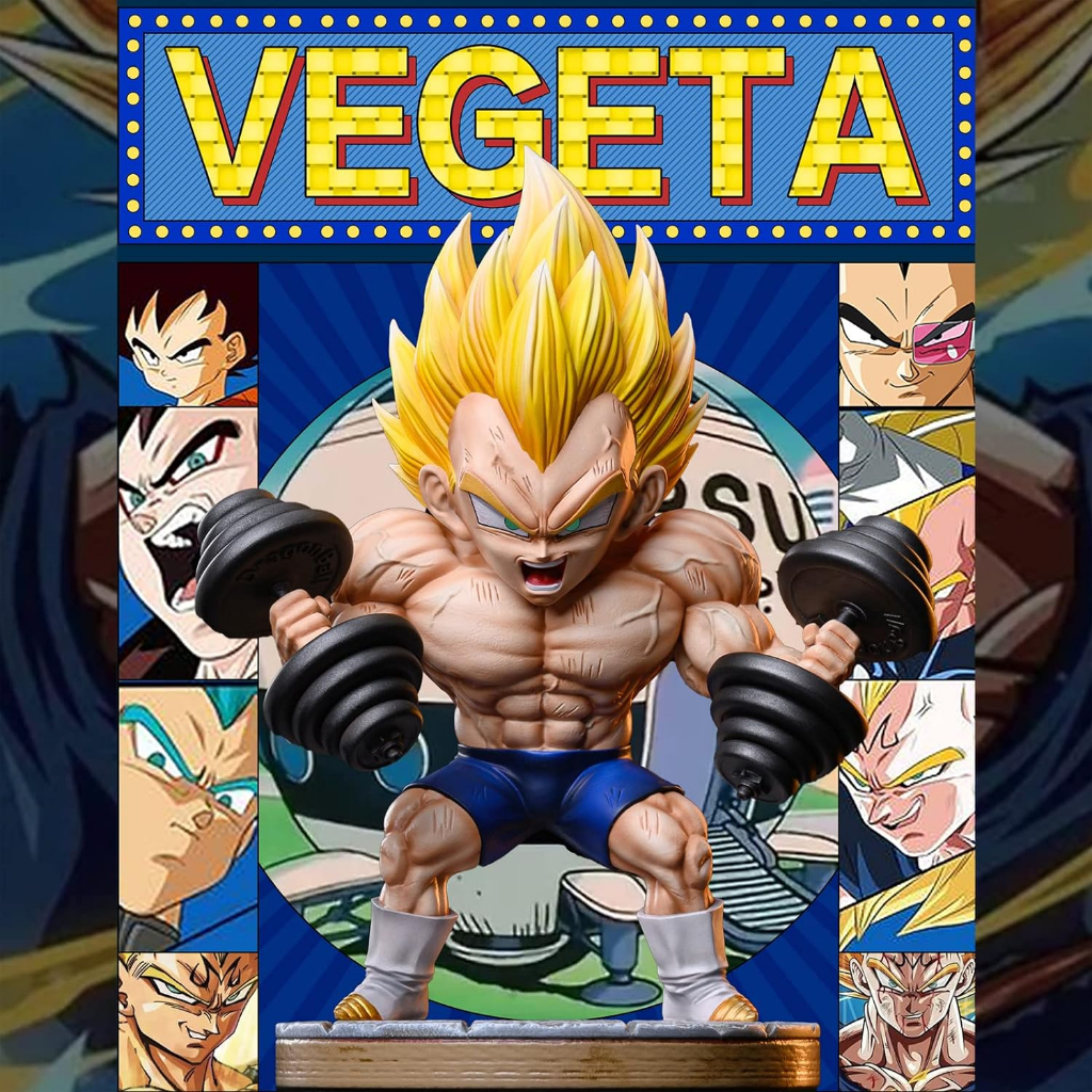 Mô hình đồ chơi trẻ em Vegeta 17cm tập gym Dragon Ball