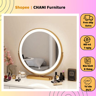  Gương tròn để bàn trang điểm có đèn led cảm biến 3 màu hình tròn hàng nhập khẩu cao cấp - Nội thất Chani 
