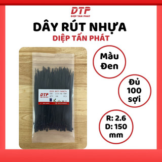 [10 TÚI TẶNG 1] Túi 100 Sợi Dây Rút Nhựa Diệp Tấn Phát: Trắng/Đen 15cm - 2.6x150mm
